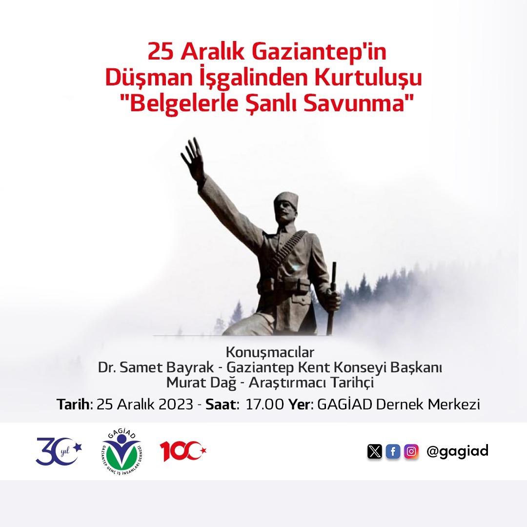 ''25 Aralık Gaziantep'in Düşman İşgalinden Kurtuluşu "Belgelerle Şanlı Savunma"